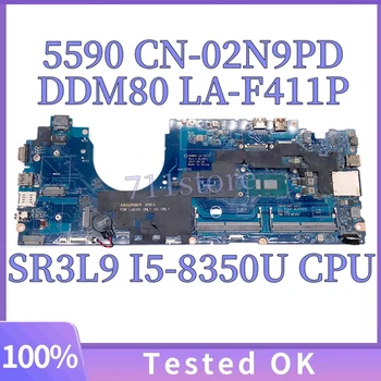 CN-02N9PD 02N9PD 2N9PD Материнская Плата Для ноутбука Dell 5590 Материнская Плата LA-F411P С процессором SR3L9 I5-8350U 100% Полностью Протестирована, Работает хорошо