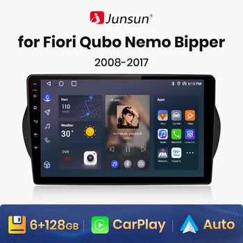 Junsun V1 Беспроводная автомагнитола CarPlay Android для Fiorino Qubo Citroen Nemo Peugeot Bipper 2008-2017 Мультимедиа 2din автомагнитола