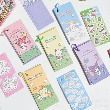 Sanrio Kuromi Mymelody Cinnamoroll Loop Stickers Справочник Портативные Декоративные наклейки для студентов Бумага для заметок Женская