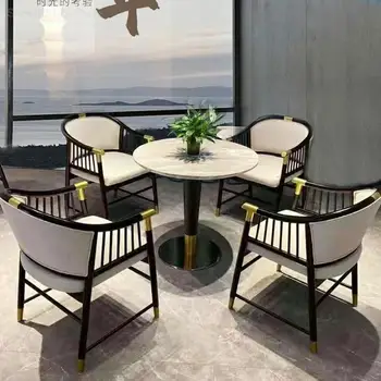 Высококлассный Новый стол для переговоров в офисе продаж в китайском стиле, комбинация стола и стула в лобби отеля, стойка регистрации клуба