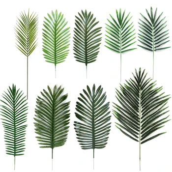 Искусственные Зеленые пальмовые листья, имитирующие Сосновый лист для гавайской домашней вечеринки, Садовые свадебные украшения