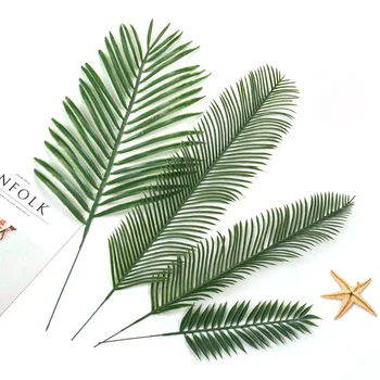 Искусственные Зеленые пальмовые листья, имитирующие Сосновый лист для гавайской домашней вечеринки, Садовые свадебные украшения 4