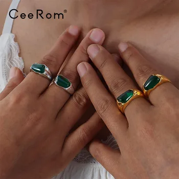 Минималистичные кольца CeeRom для женщин из нержавеющей стали цвета золота 18 Карат, модные украшения Anillos Mujer Оптом