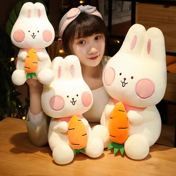Новая набитая хлопком плюшевая игрушка-Морковный Кролик, кукла-кролик Kawaii, Подушка для сна, Подушка для дивана, подушка для стула, Мультяшные подарки