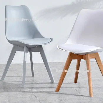 Обеденный стул в скандинавском стиле из массива дерева, современные простые обеденные стулья из ткани, домашний стул со спинкой, Столовый стул