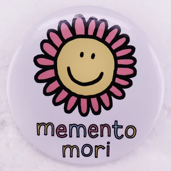 Помни, ты должен умереть Латинская фраза Memento Mori Цветочная булавка, значок из жести, Брошь-пуговица на обратной стороне, Жизнь-это подарки