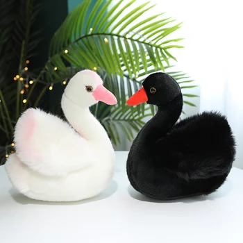 Черно-белый лебедь, плюшевая игрушка, чучело принцессы-лебедя, пара, Королева Лебедей, Плюшевые куклы для свадебного декора, Рождественский подарок, декор комнаты